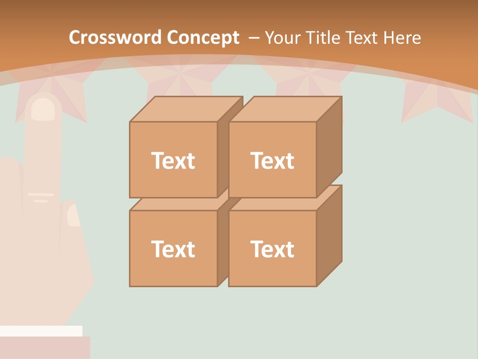 A Hand Pointing At Five Stars On A Wall PowerPoint Template