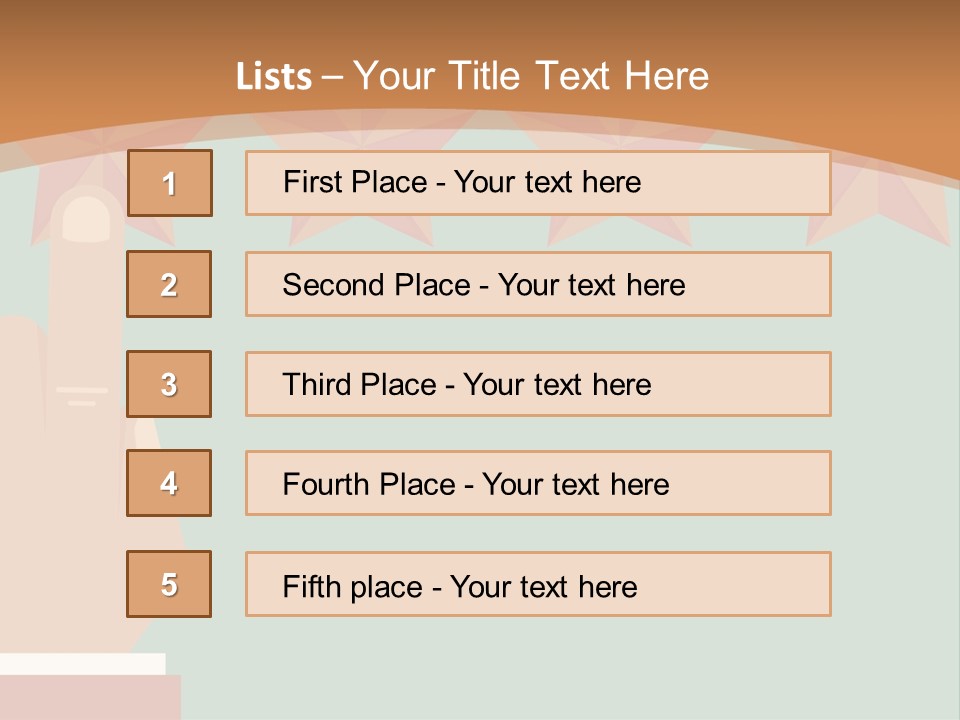 A Hand Pointing At Five Stars On A Wall PowerPoint Template