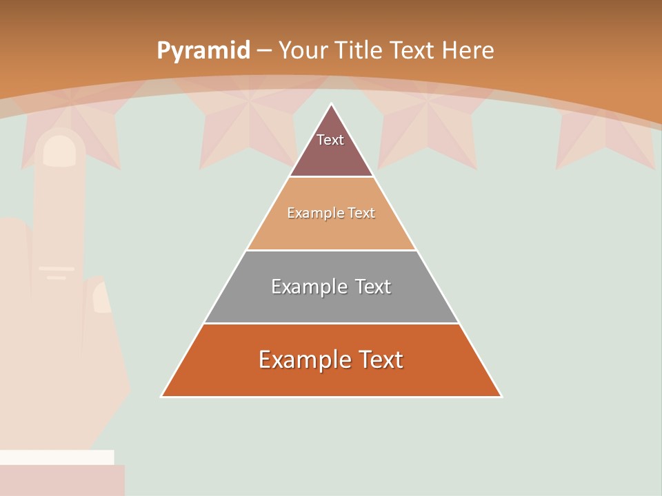 A Hand Pointing At Five Stars On A Wall PowerPoint Template