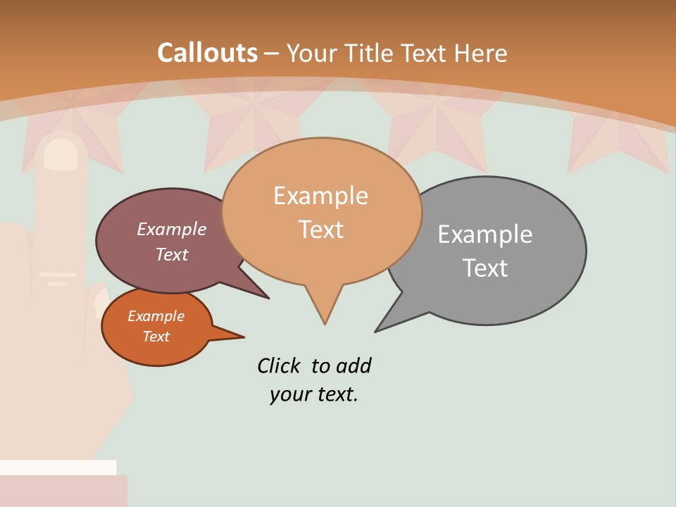 A Hand Pointing At Five Stars On A Wall PowerPoint Template