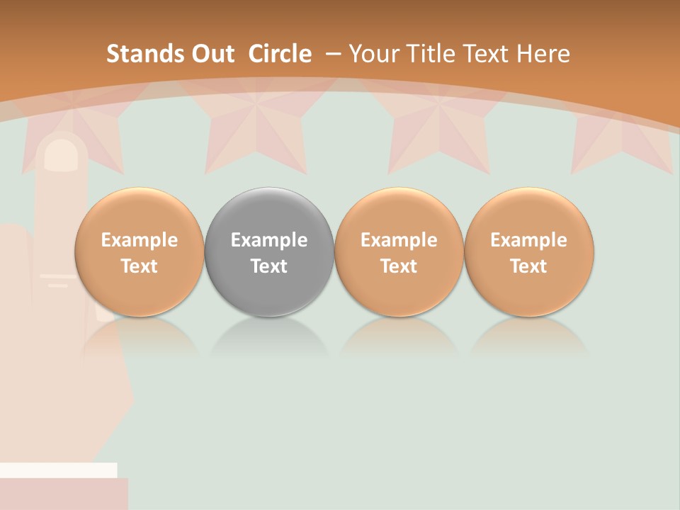 A Hand Pointing At Five Stars On A Wall PowerPoint Template