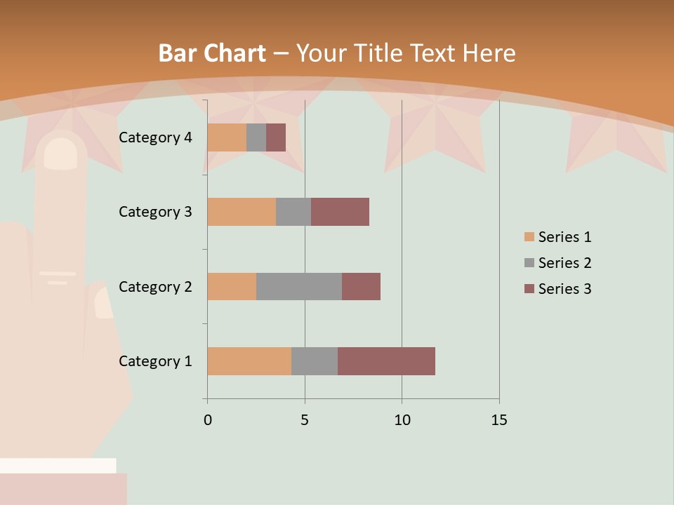 A Hand Pointing At Five Stars On A Wall PowerPoint Template
