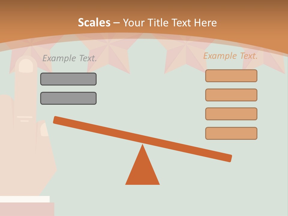 A Hand Pointing At Five Stars On A Wall PowerPoint Template