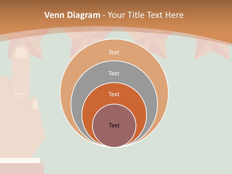 A Hand Pointing At Five Stars On A Wall PowerPoint Template