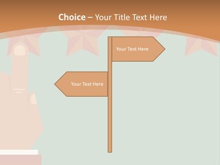 A Hand Pointing At Five Stars On A Wall PowerPoint Template