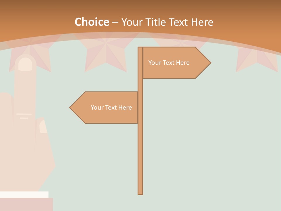 A Hand Pointing At Five Stars On A Wall PowerPoint Template