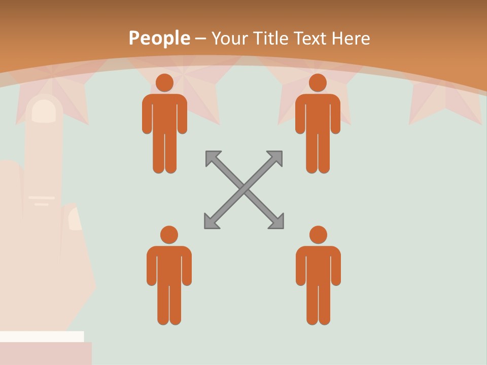 A Hand Pointing At Five Stars On A Wall PowerPoint Template