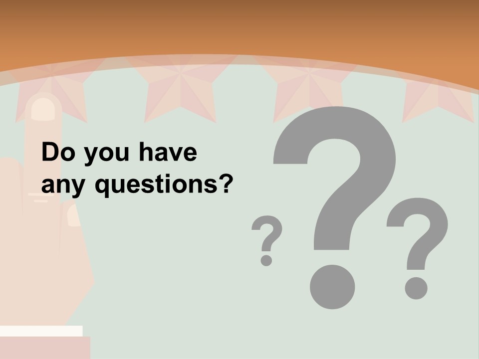 A Hand Pointing At Five Stars On A Wall PowerPoint Template