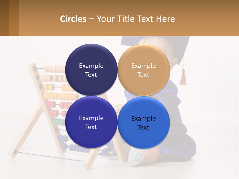 A Child In A Graduation Cap And Gown Playing With An Abacusk PowerPoint Template