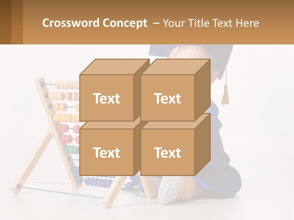 A Child In A Graduation Cap And Gown Playing With An Abacusk PowerPoint Template