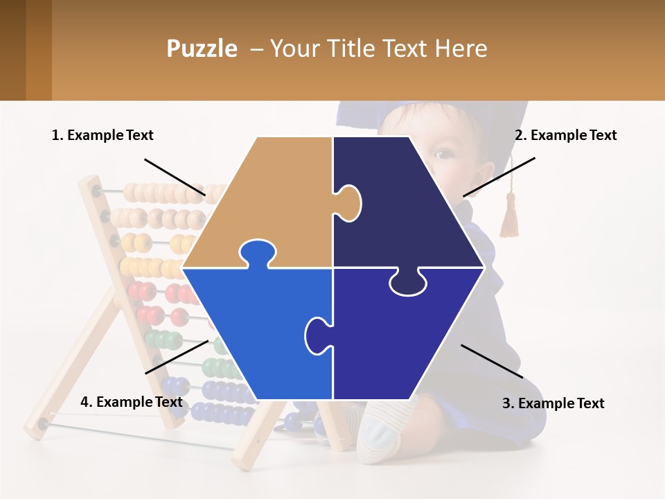 A Child In A Graduation Cap And Gown Playing With An Abacusk PowerPoint Template