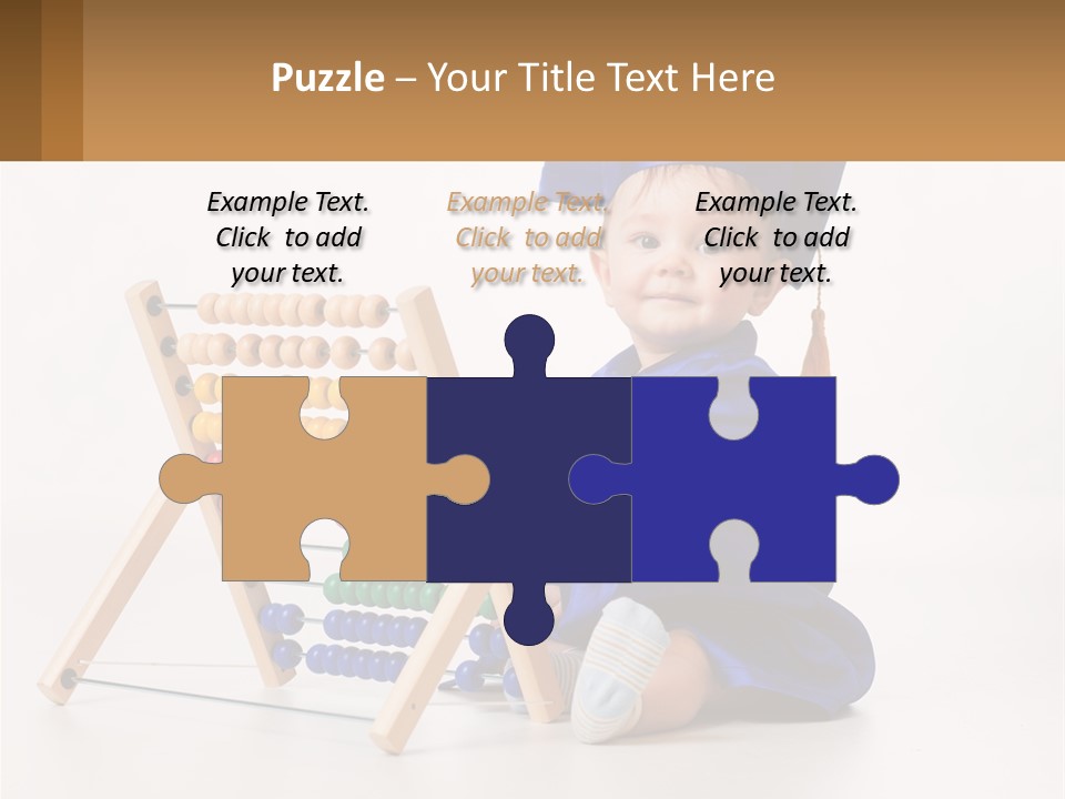 A Child In A Graduation Cap And Gown Playing With An Abacusk PowerPoint Template