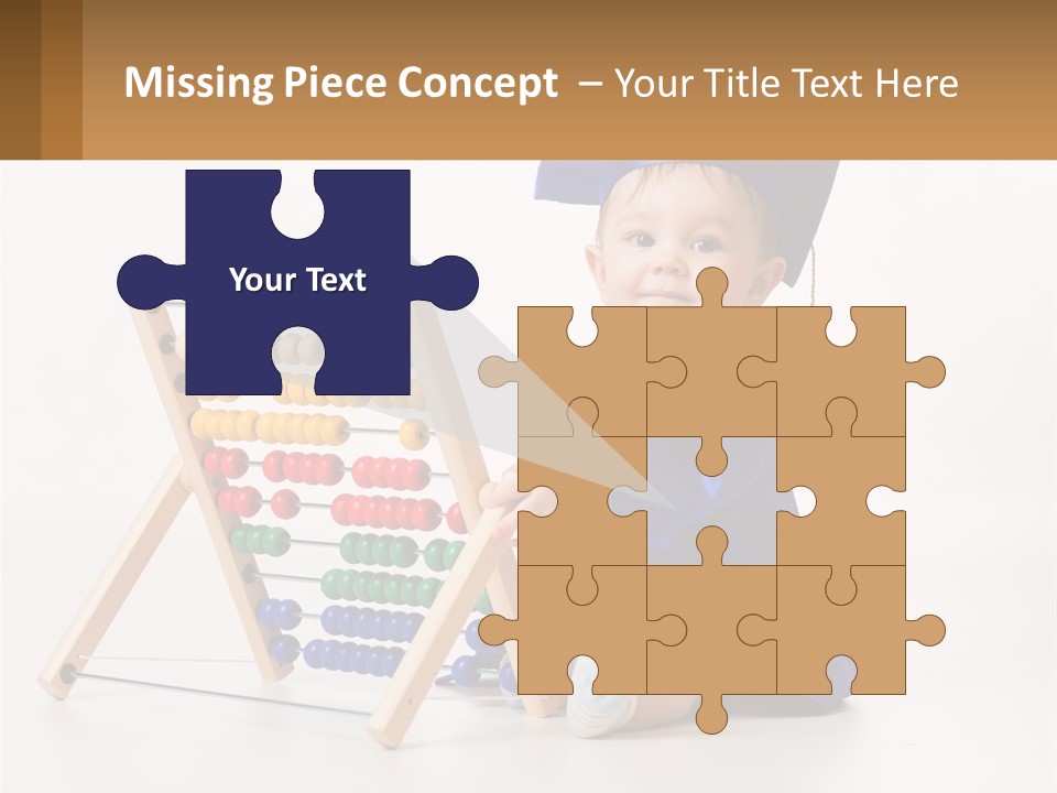 A Child In A Graduation Cap And Gown Playing With An Abacusk PowerPoint Template