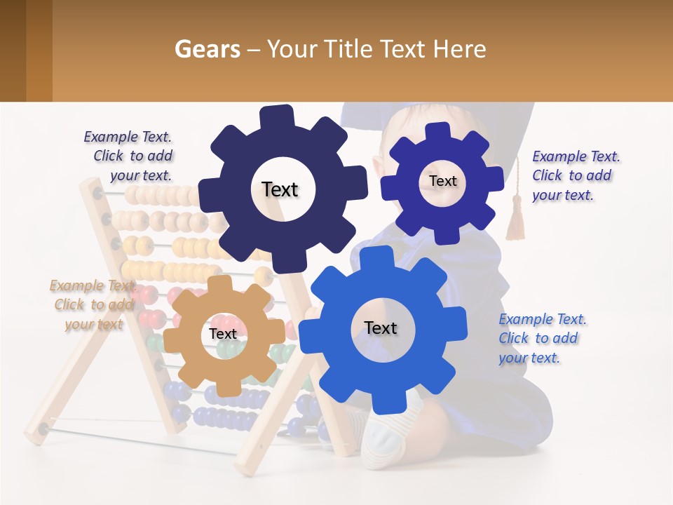 A Child In A Graduation Cap And Gown Playing With An Abacusk PowerPoint Template