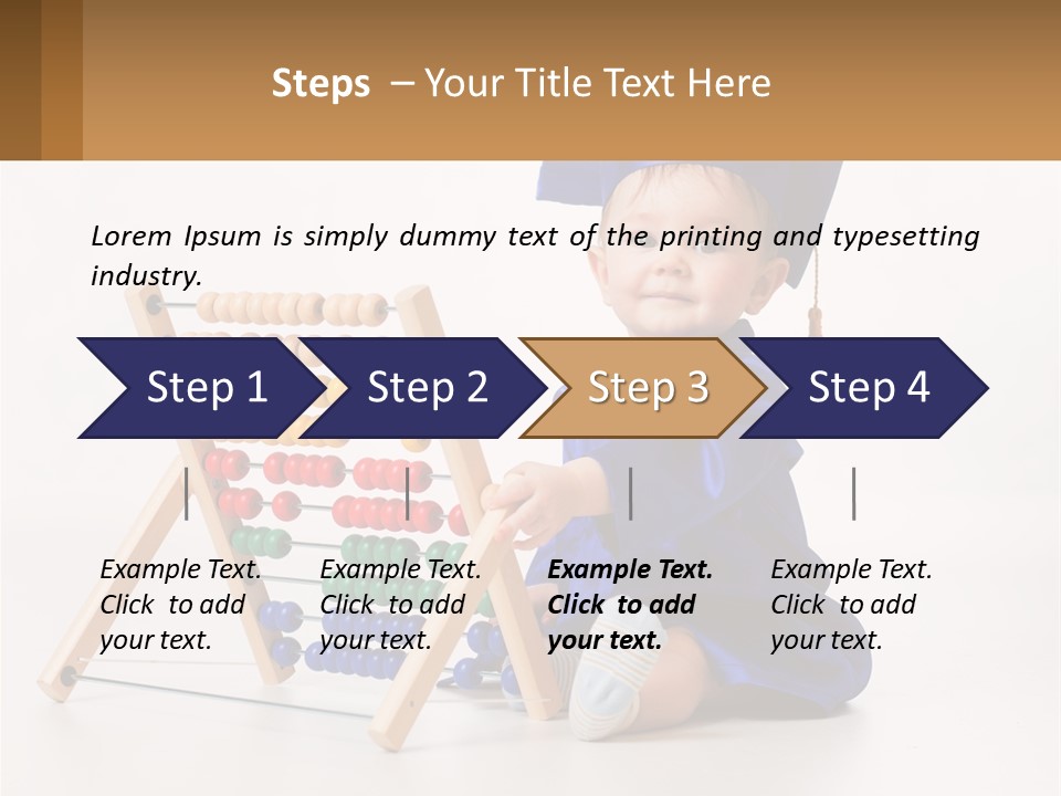 A Child In A Graduation Cap And Gown Playing With An Abacusk PowerPoint Template