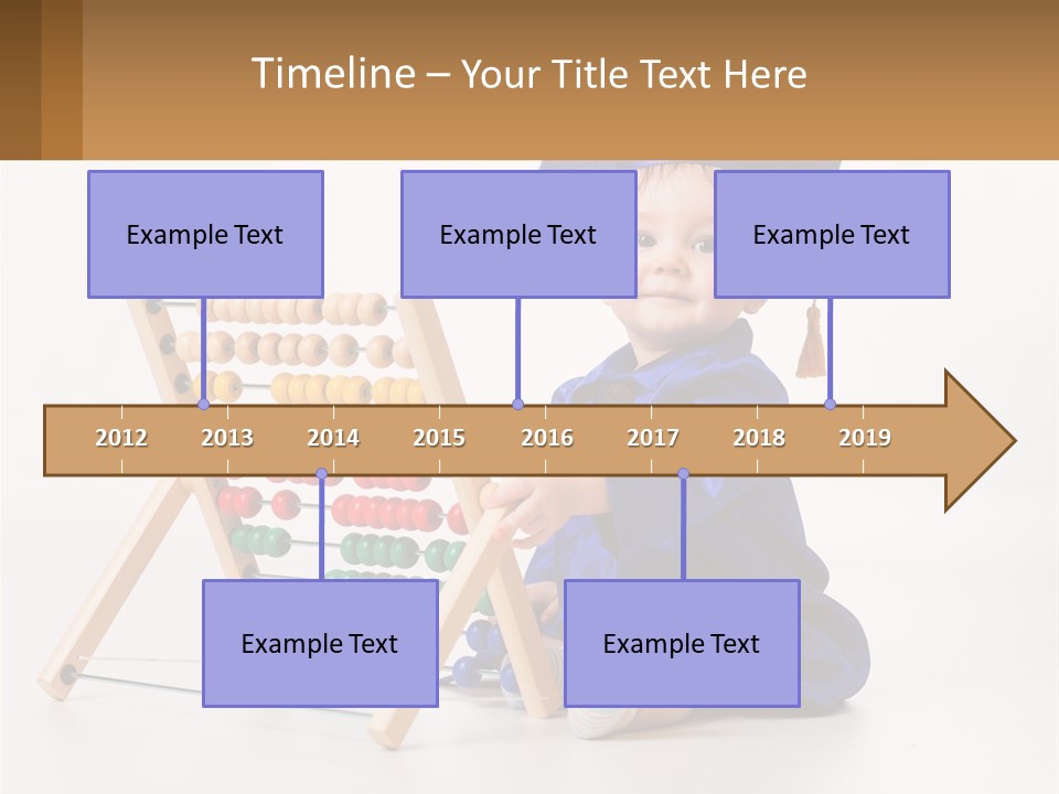 A Child In A Graduation Cap And Gown Playing With An Abacusk PowerPoint Template