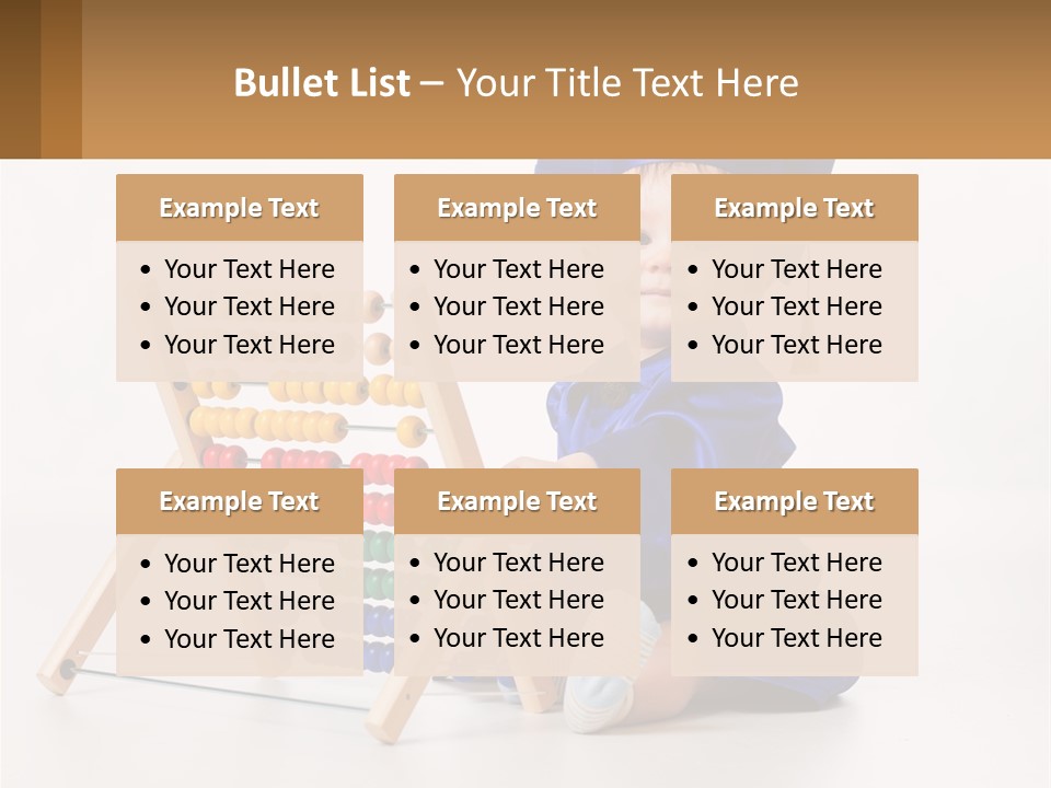 A Child In A Graduation Cap And Gown Playing With An Abacusk PowerPoint Template