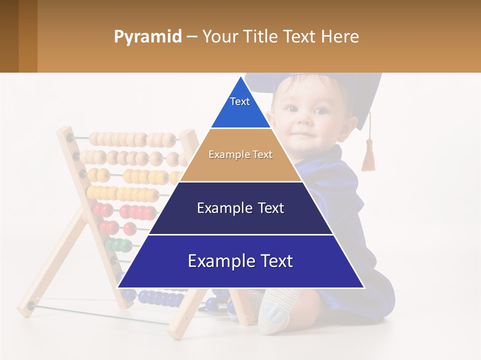 A Child In A Graduation Cap And Gown Playing With An Abacusk PowerPoint Template