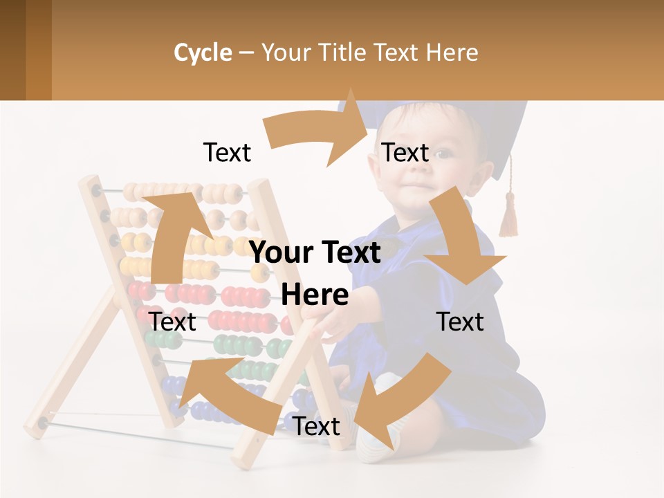 A Child In A Graduation Cap And Gown Playing With An Abacusk PowerPoint Template