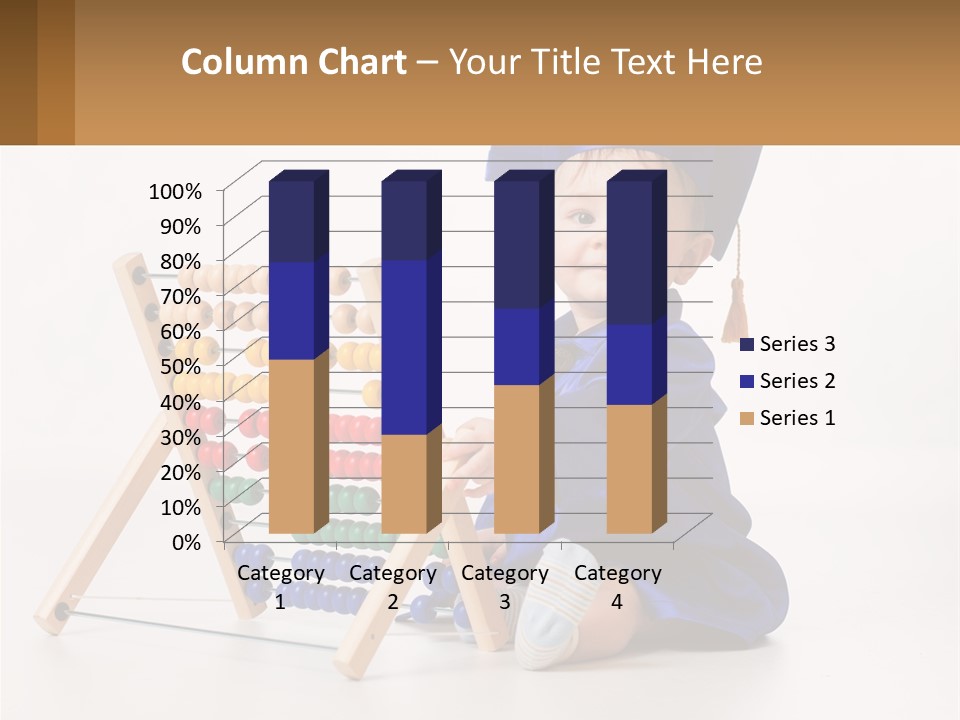 A Child In A Graduation Cap And Gown Playing With An Abacusk PowerPoint Template