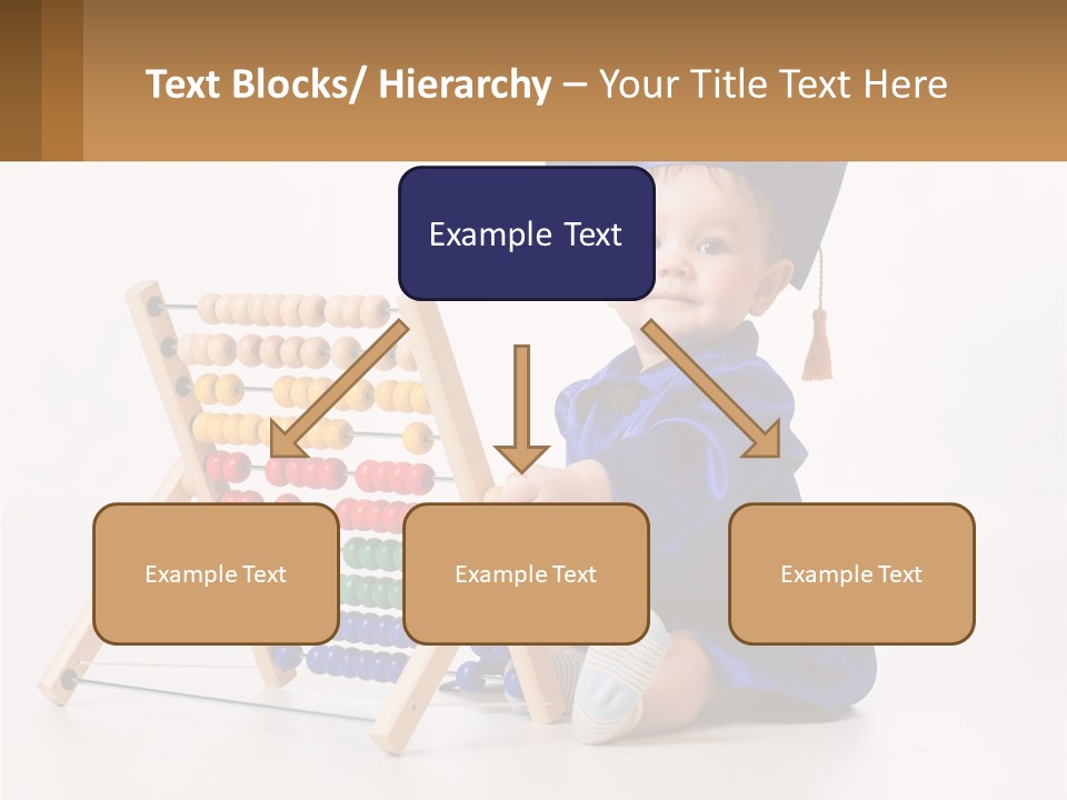 A Child In A Graduation Cap And Gown Playing With An Abacusk PowerPoint Template