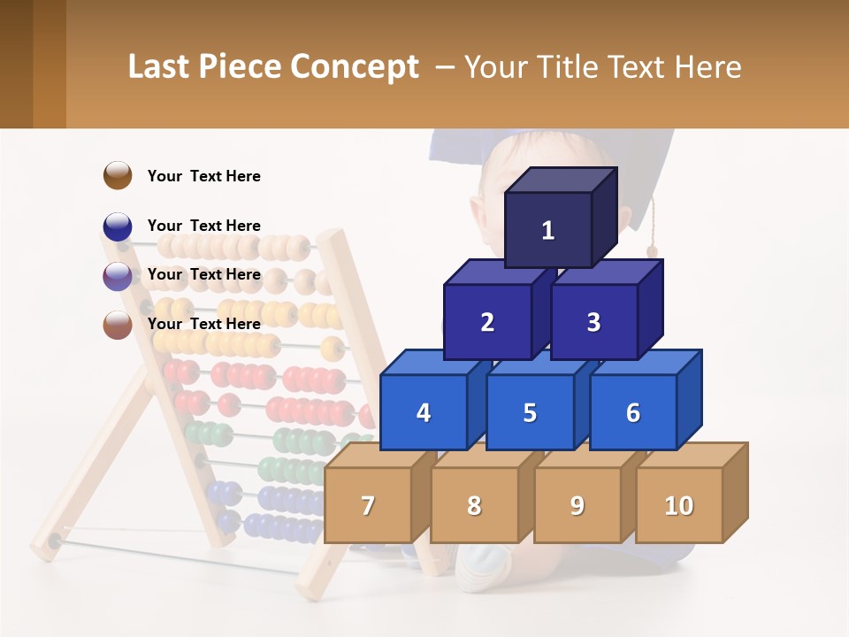 A Child In A Graduation Cap And Gown Playing With An Abacusk PowerPoint Template