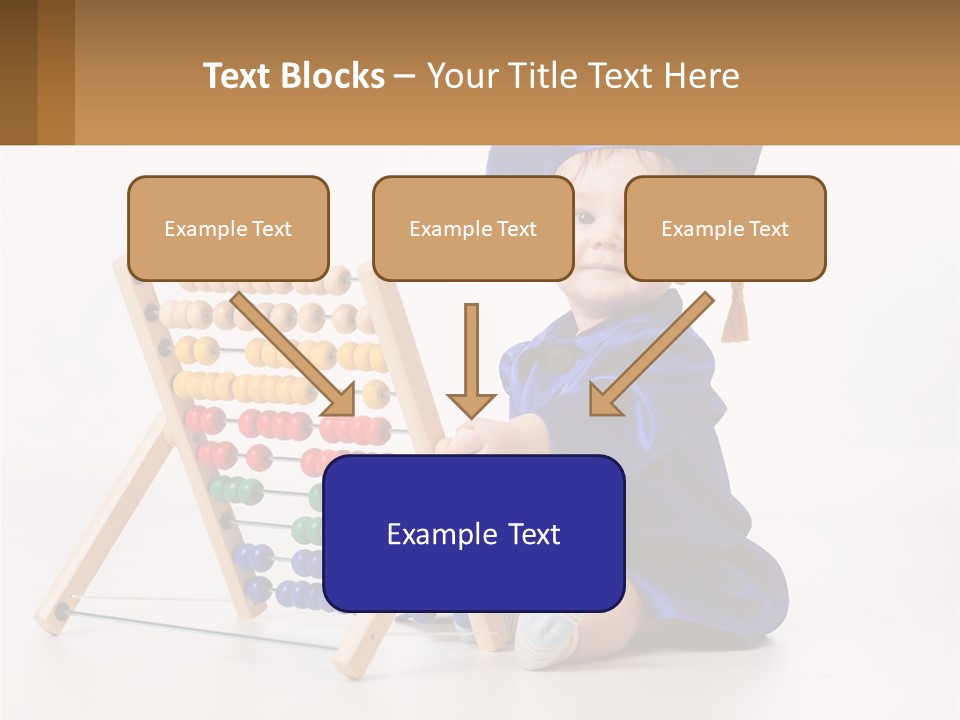 A Child In A Graduation Cap And Gown Playing With An Abacusk PowerPoint Template