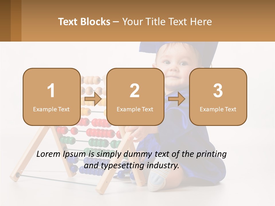 A Child In A Graduation Cap And Gown Playing With An Abacusk PowerPoint Template