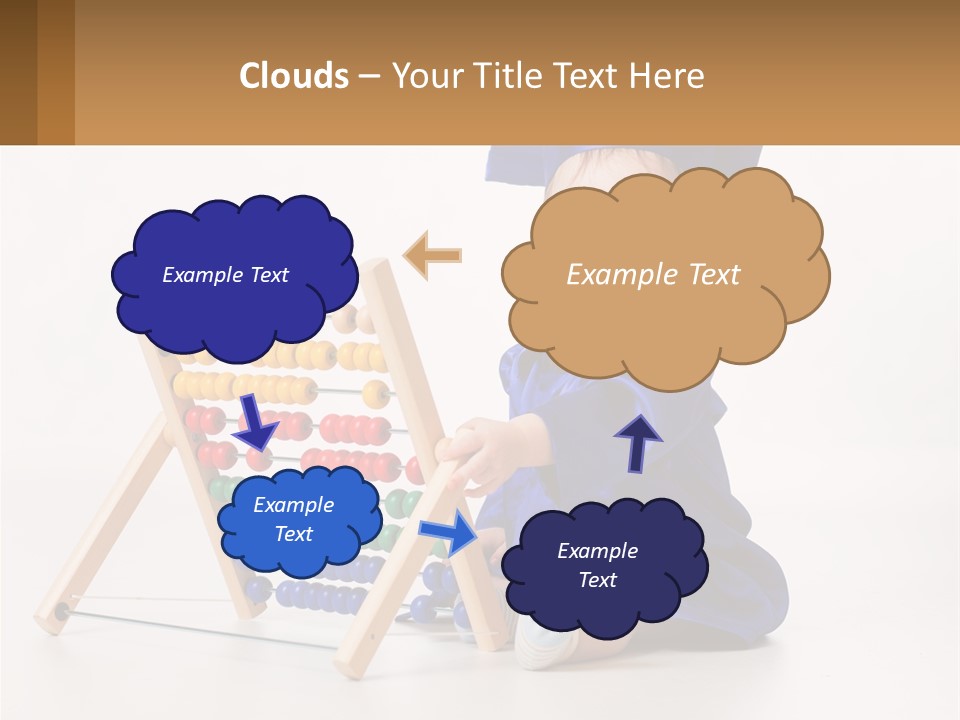 A Child In A Graduation Cap And Gown Playing With An Abacusk PowerPoint Template