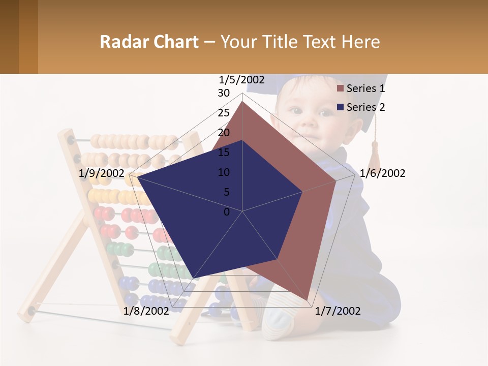 A Child In A Graduation Cap And Gown Playing With An Abacusk PowerPoint Template