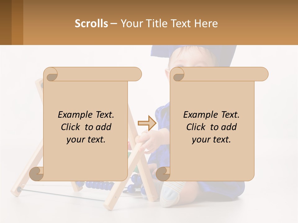 A Child In A Graduation Cap And Gown Playing With An Abacusk PowerPoint Template