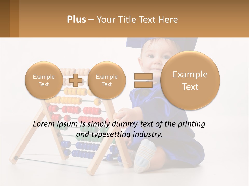 A Child In A Graduation Cap And Gown Playing With An Abacusk PowerPoint Template
