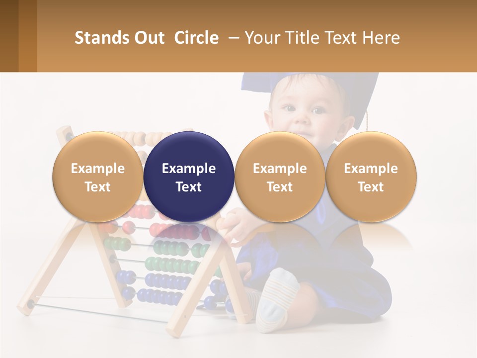 A Child In A Graduation Cap And Gown Playing With An Abacusk PowerPoint Template