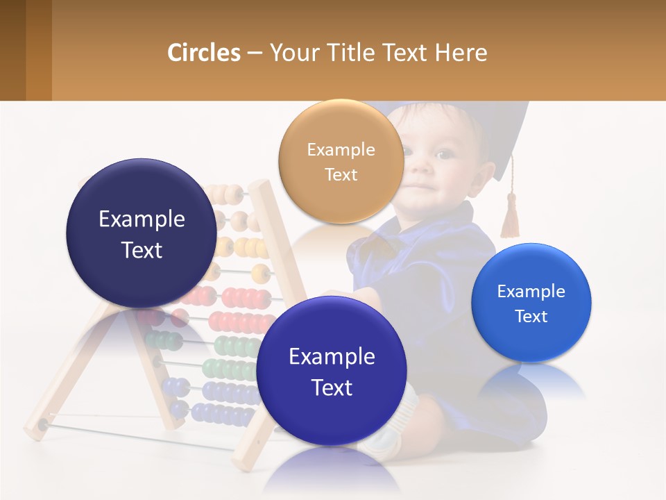 A Child In A Graduation Cap And Gown Playing With An Abacusk PowerPoint Template