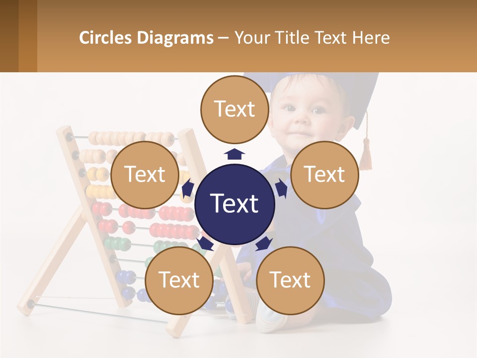 A Child In A Graduation Cap And Gown Playing With An Abacusk PowerPoint Template