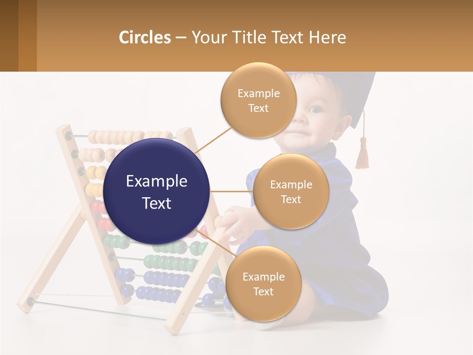 A Child In A Graduation Cap And Gown Playing With An Abacusk PowerPoint Template