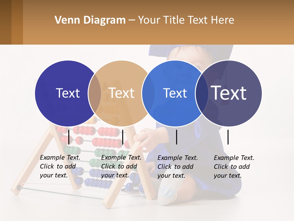 A Child In A Graduation Cap And Gown Playing With An Abacusk PowerPoint Template