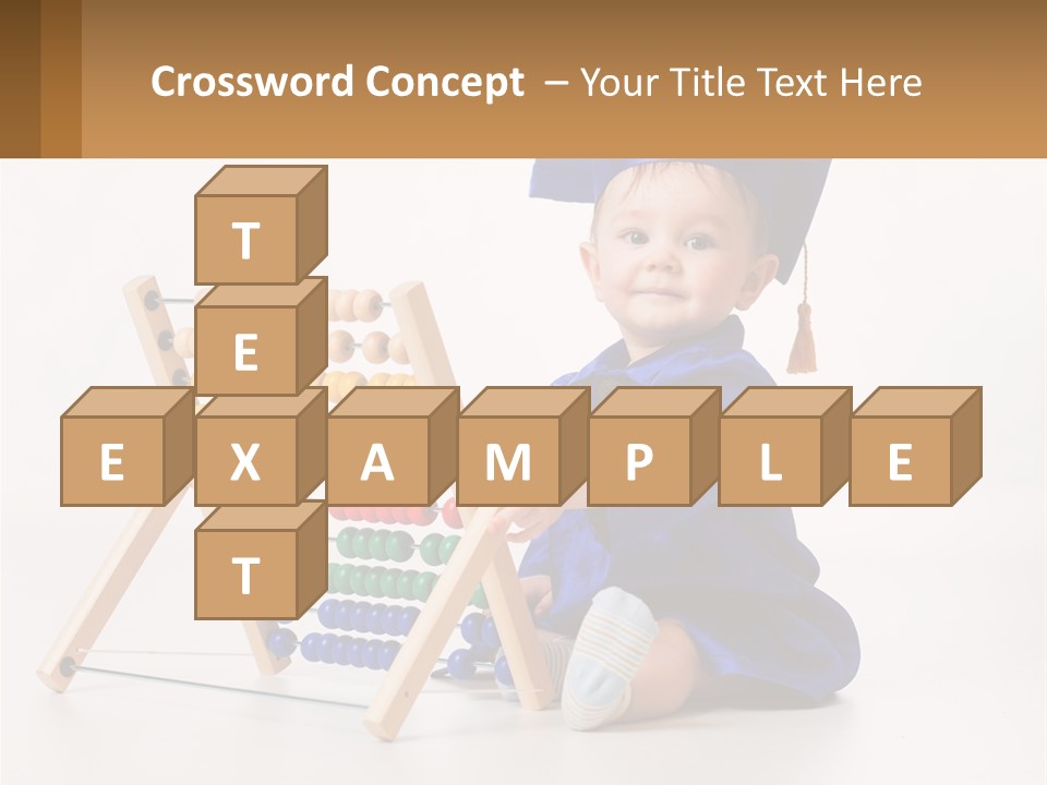 A Child In A Graduation Cap And Gown Playing With An Abacusk PowerPoint Template