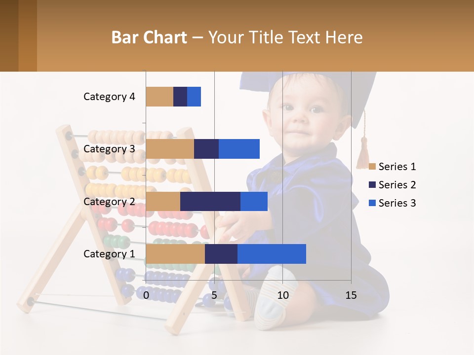 A Child In A Graduation Cap And Gown Playing With An Abacusk PowerPoint Template