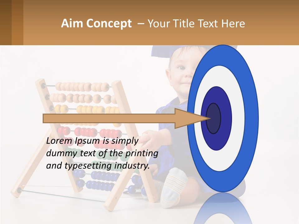 A Child In A Graduation Cap And Gown Playing With An Abacusk PowerPoint Template