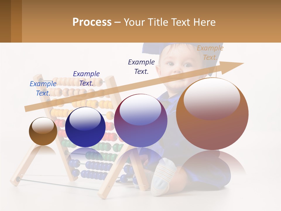 A Child In A Graduation Cap And Gown Playing With An Abacusk PowerPoint Template