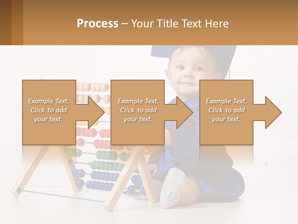 A Child In A Graduation Cap And Gown Playing With An Abacusk PowerPoint Template