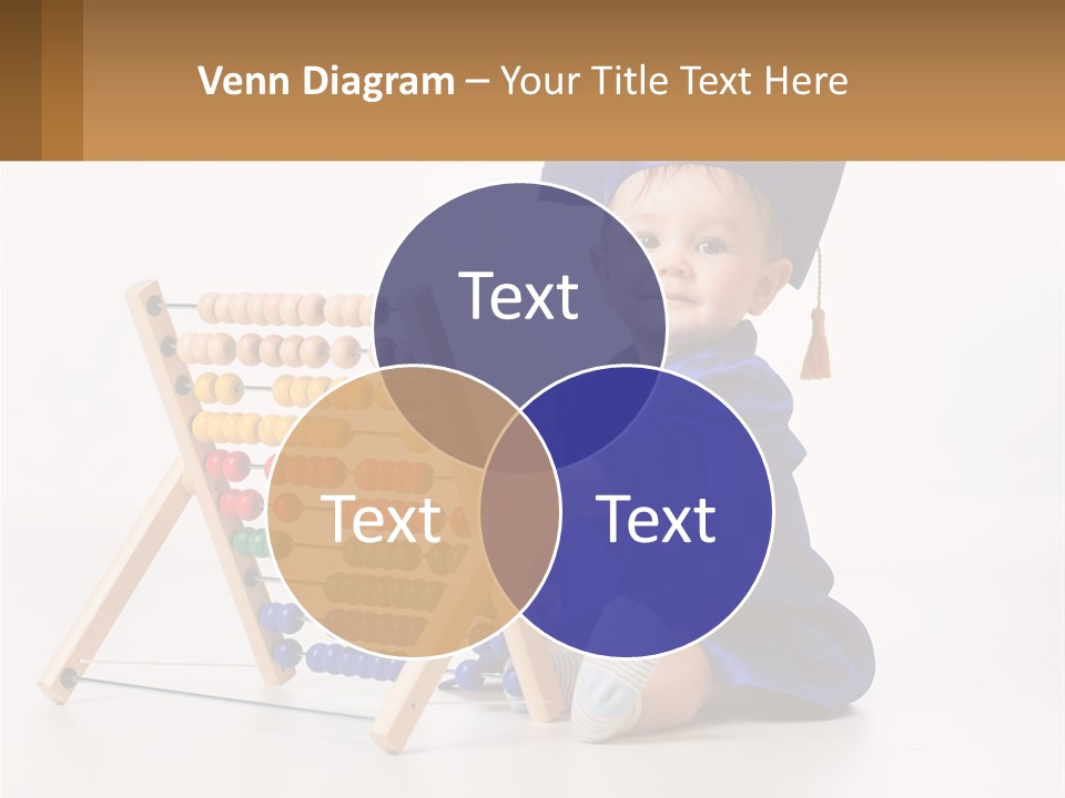 A Child In A Graduation Cap And Gown Playing With An Abacusk PowerPoint Template