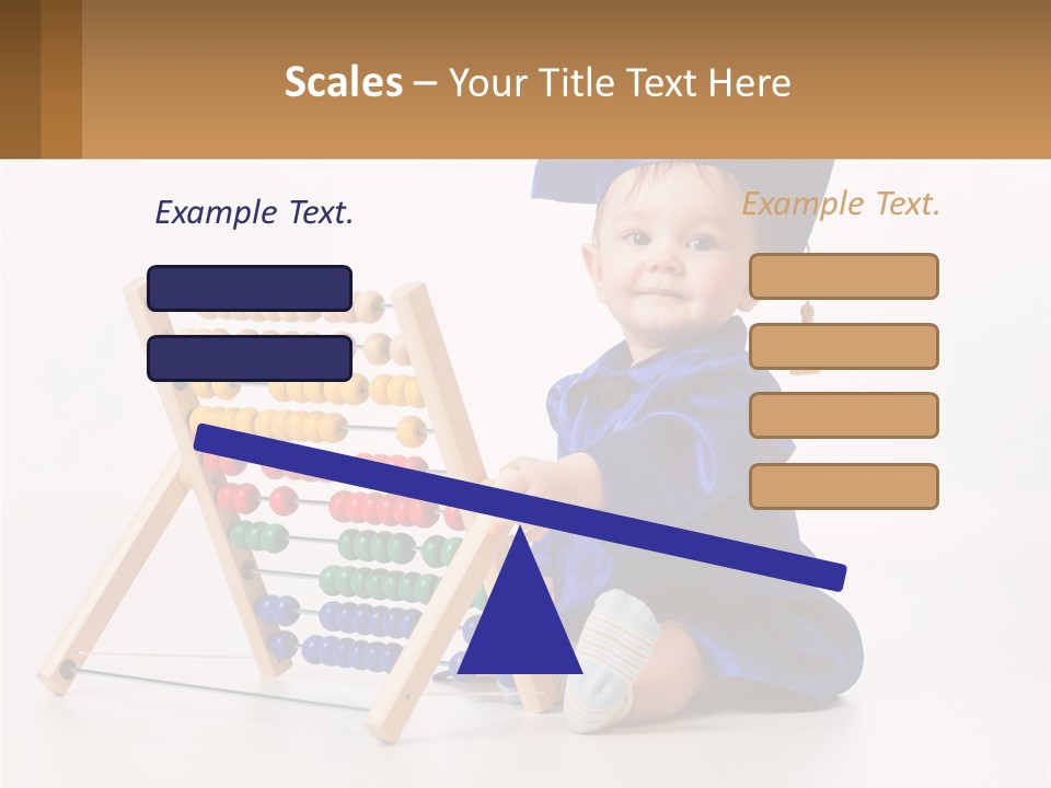 A Child In A Graduation Cap And Gown Playing With An Abacusk PowerPoint Template