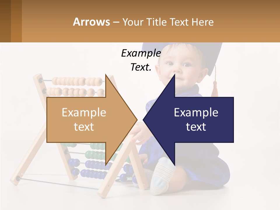 A Child In A Graduation Cap And Gown Playing With An Abacusk PowerPoint Template