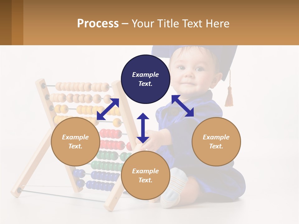 A Child In A Graduation Cap And Gown Playing With An Abacusk PowerPoint Template