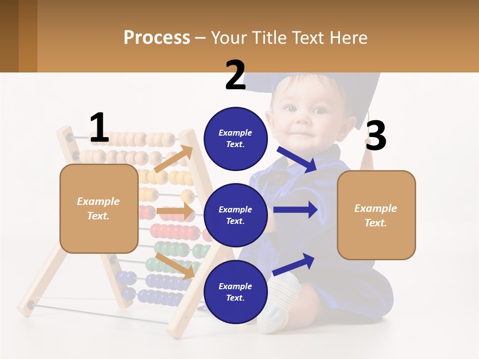 A Child In A Graduation Cap And Gown Playing With An Abacusk PowerPoint Template