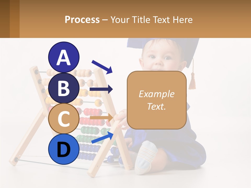 A Child In A Graduation Cap And Gown Playing With An Abacusk PowerPoint Template