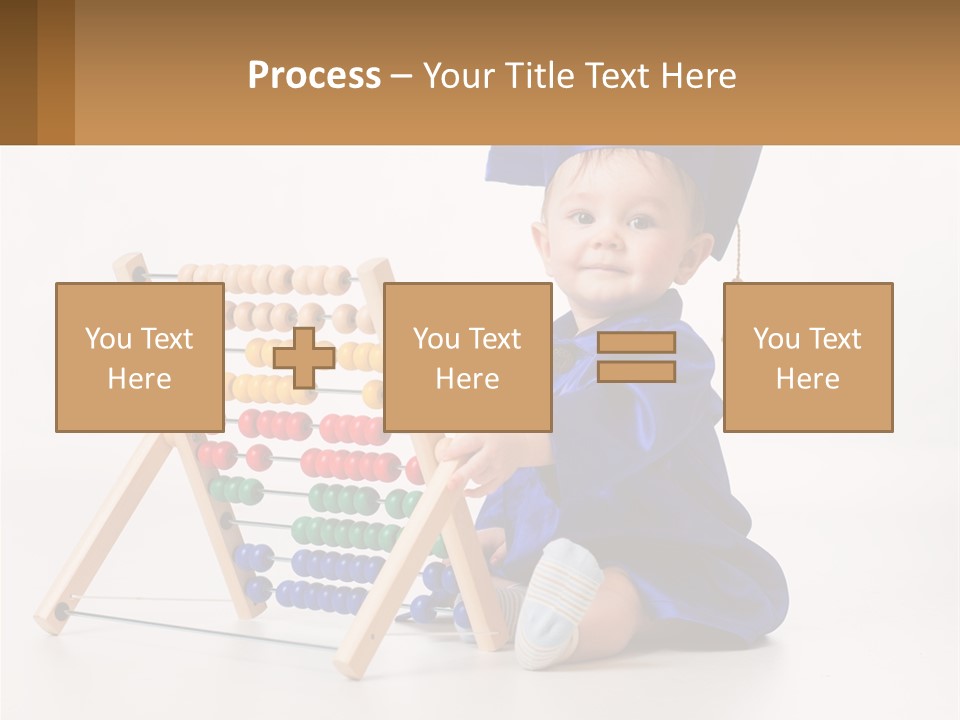 A Child In A Graduation Cap And Gown Playing With An Abacusk PowerPoint Template