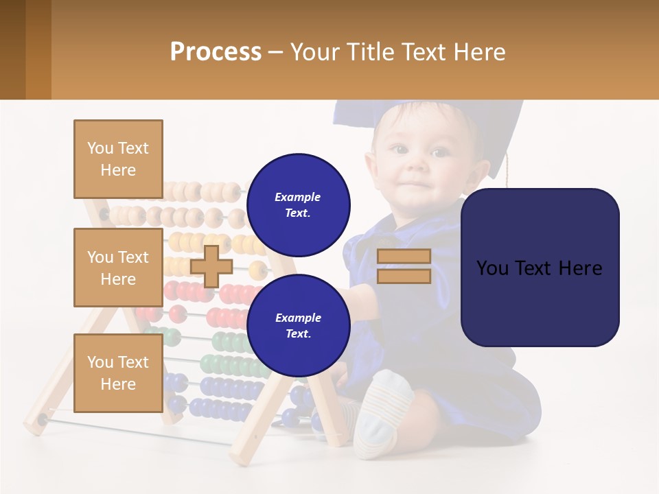 A Child In A Graduation Cap And Gown Playing With An Abacusk PowerPoint Template